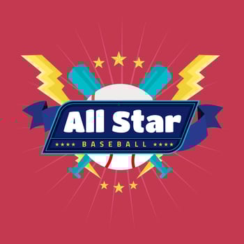 Baseball All Star Vector Badge
