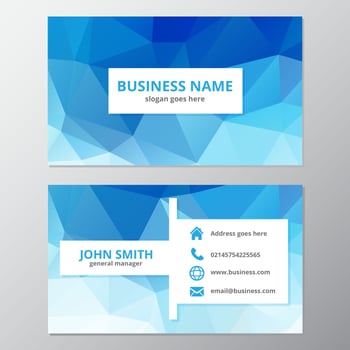 Abstract Blue Geometric Business Card vector