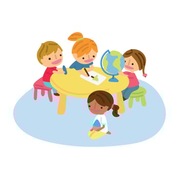 Kids Having Fun In The Classroom vector