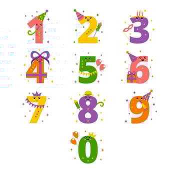 Cartoon Character Number Collection vector