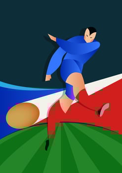 France World Cup Soccer Players Action vector