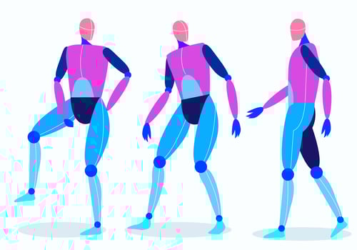 Robot Posed Mannequin Model Vector Illustration
