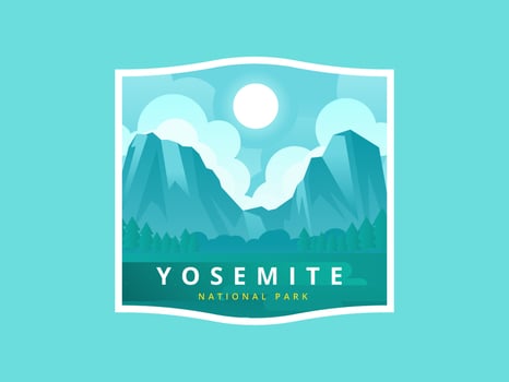 Yosemite National Park Vector Illustration