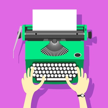 Green Typewriter Vector