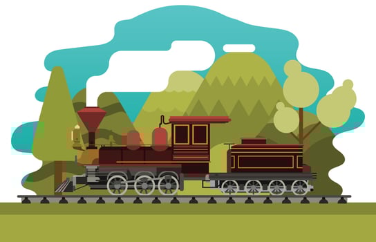 Flat Locomotive Illustration vector