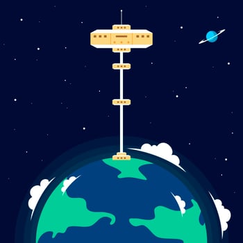 Flat Space Elevator Vector