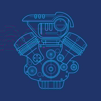 Car Engine Blue Print vector