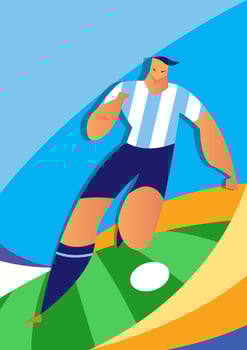 Argentina World Cup Soccer Player Illustration vector
