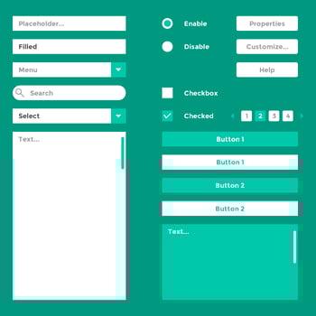 Flat Wireframe Elements Vector
