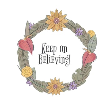 Tropical Wreath Wth Inspirational Quote vector
