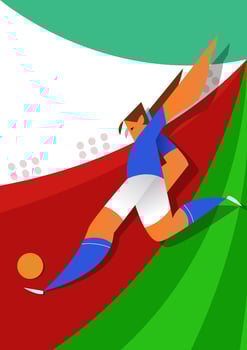 Italy World Cup Soccer Players Kick Ball vector