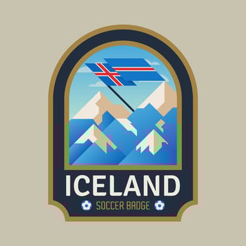 Iceland World Cup Soccer Badges vector