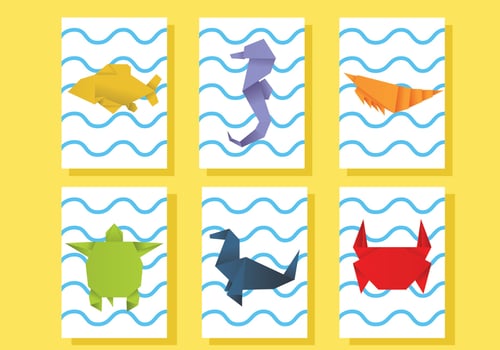Origami Marine Animals Vector Pack