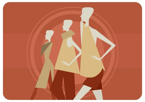Three Women Mannequins Vector