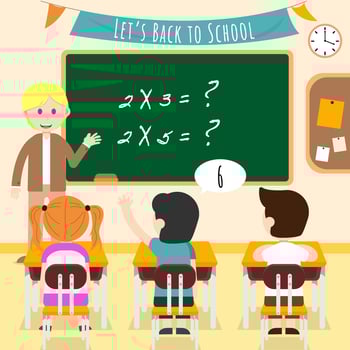 Kids in the Classroom Illustration Vector