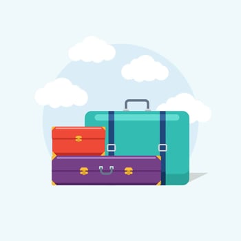 Flat Luggage Illustration Vector