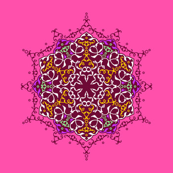 Mandala Decorative Ornaments Pink Background Vector