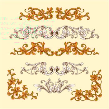 Vintage Baroque Frame Ornament with Engrave Style vector