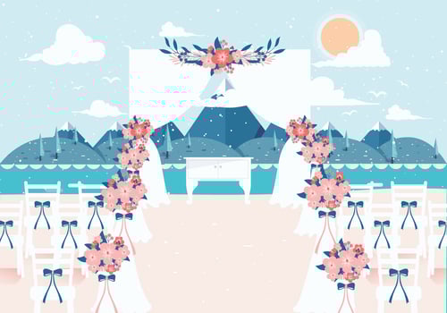 Beach Wedding Decoration Vector