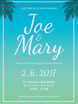 Beach Wedding Invitation vector