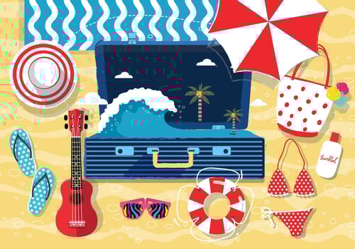 Beach Accessories Knolling Vol. 2 Vector
