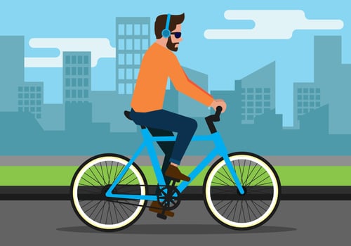 Man Riding A Bike vector
