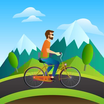 Riding A Bike vector