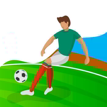 Modern Minimalist Mexico Soccer Player for World Cup 2018 dribble a ball  with gradient background vector Illustration