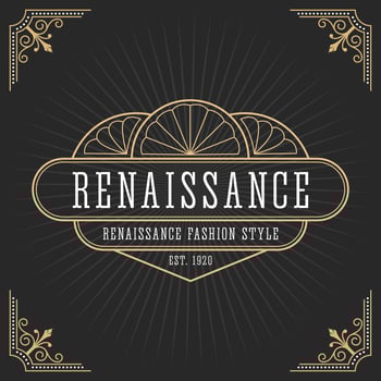 Vintage line frame art deco style vector