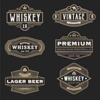 Vintage frame design for labels banner logo emblem menu sticker  vector