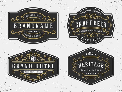 Flourish calligraphy frame design for labels, banner, logo, embl vector