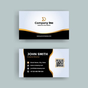 Gold Line And Black Business Card vector