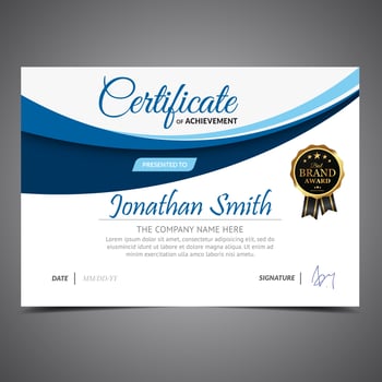 Elegant Blue Diploma Template vector