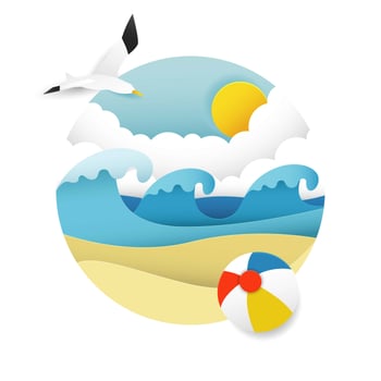 Beach Papercraft Illustration vector