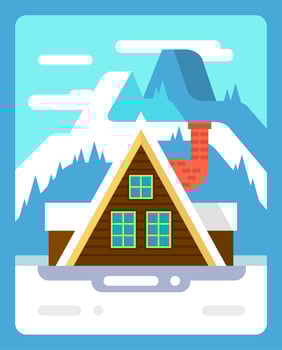 Flat Winter Landscape vector