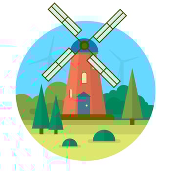 Flat Windmill vector