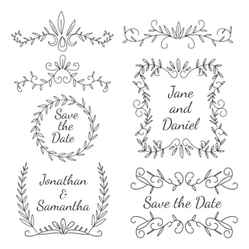 Wedding Element Floral Ornament vector