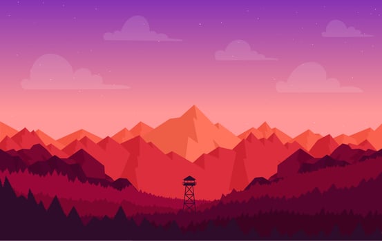 Vector Colourful Landscape Illustration