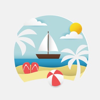 Beach Papercraft Illustration vector