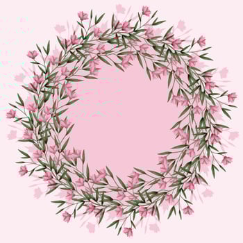 Vector Pink Floral Wreath