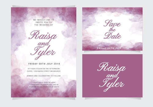 Vector Watercolor Wedding Invitation
