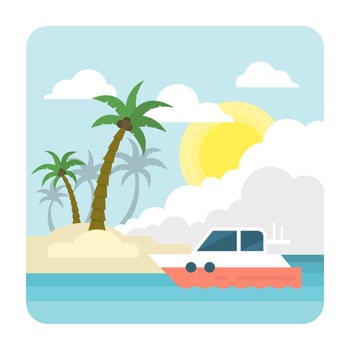 Flat Tropical Beach vector