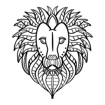 Lion Coloring Page vector