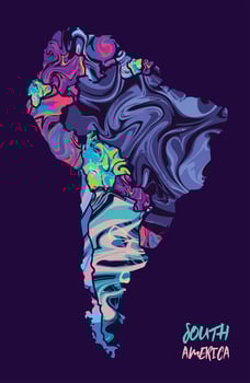 Modern South America Map Vector Design