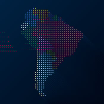 South America Map In Dotted Illustration vector