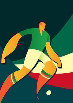 Mexico World Cup Soccer Players Vector