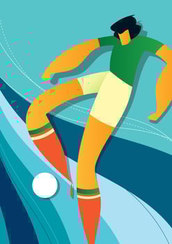 Mexico World Cup Soccer Players Illustration vector