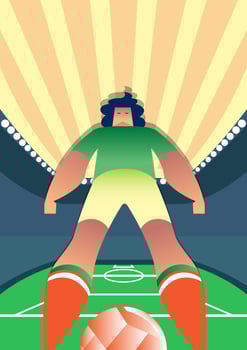Mexico World Cup Soccer Players Vector Illustration
