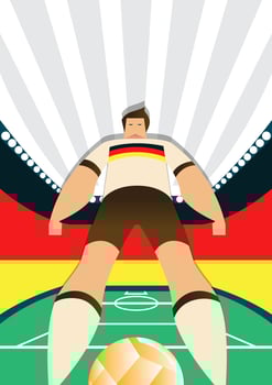 Germany World Cup Soccer Players Standing Poses vector