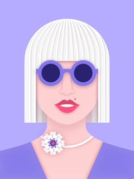 Modern Woman Face In Paper Layered Art Style vector
